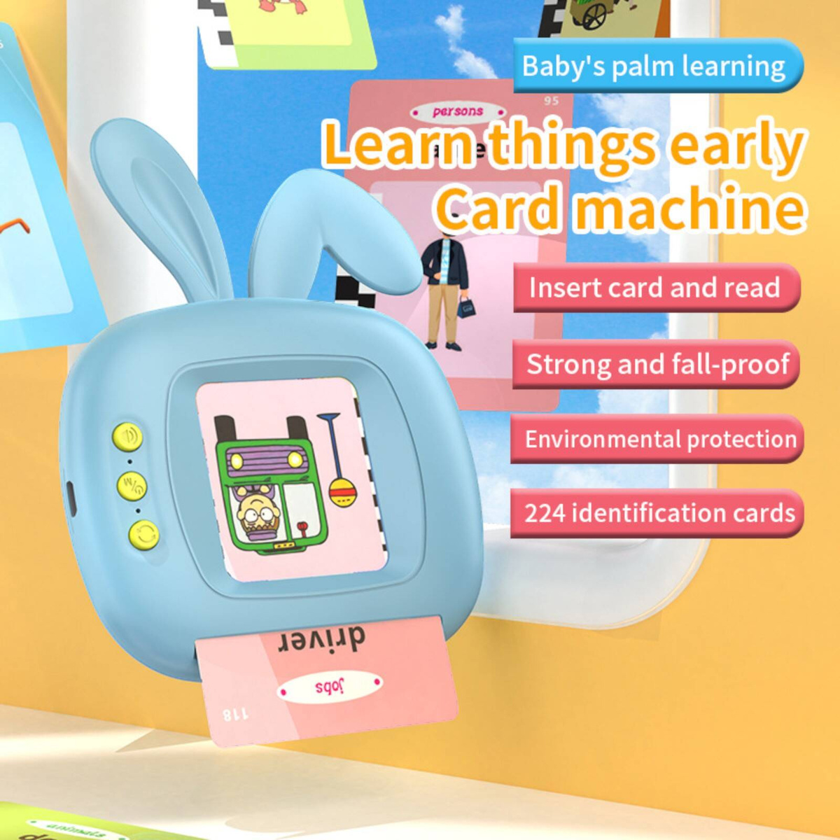 CZYTNIK KART DO NAUKI ANGIELSKIEGO ZABAWKA KARTY Do WCZESNEJ NAUKI JĘZYKA