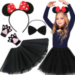 KOSTIUM MYSZKA MIKI MICKEY DLA DZIEWCZYNKI BAL KARNAWAŁOWY SPÓDNICZKA 4w1