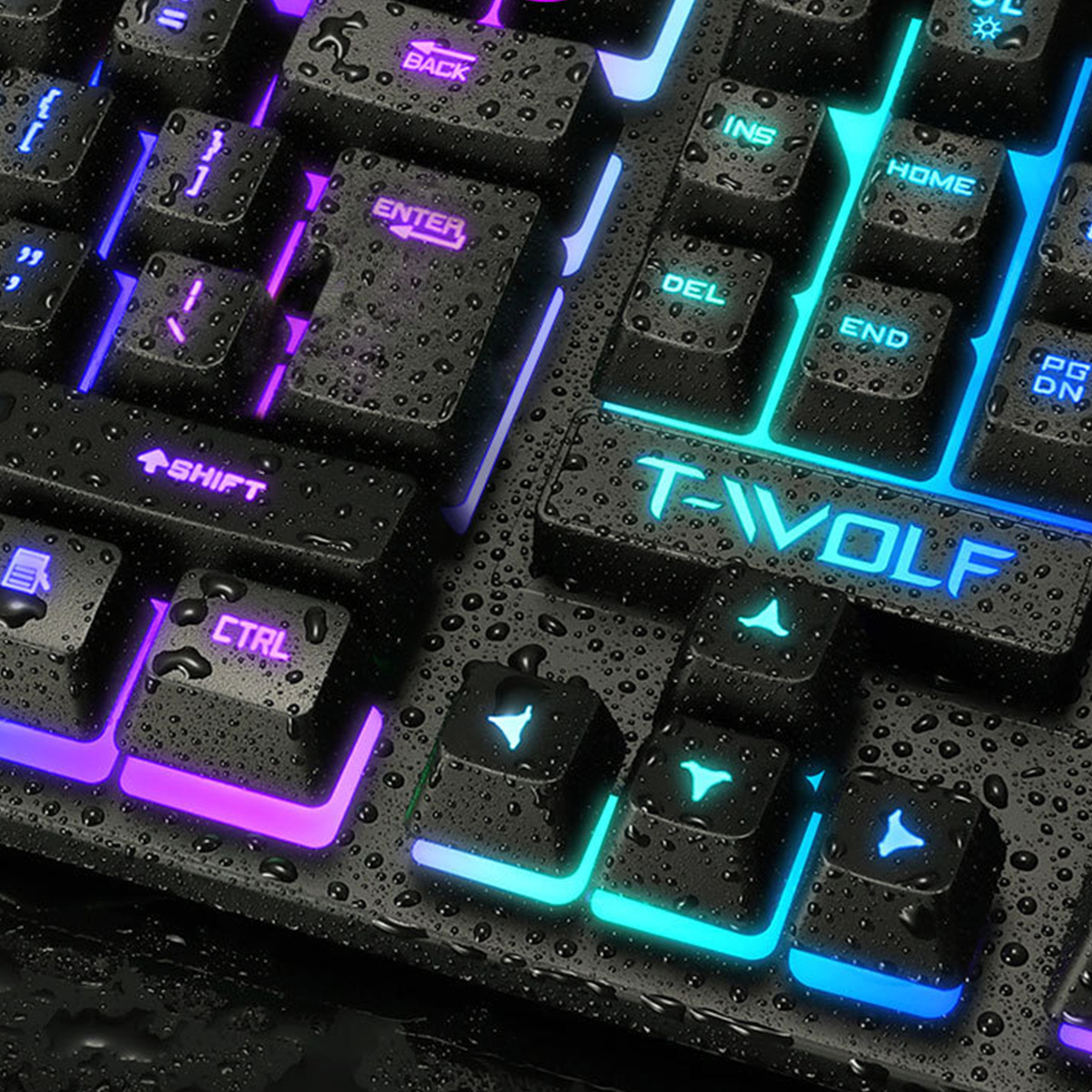 ZESTAW GAMINGOWY  PODŚWIETLANA KLAWIATURA  MYSZ RGB USB SZYBKOŚĆ I KONTROLA