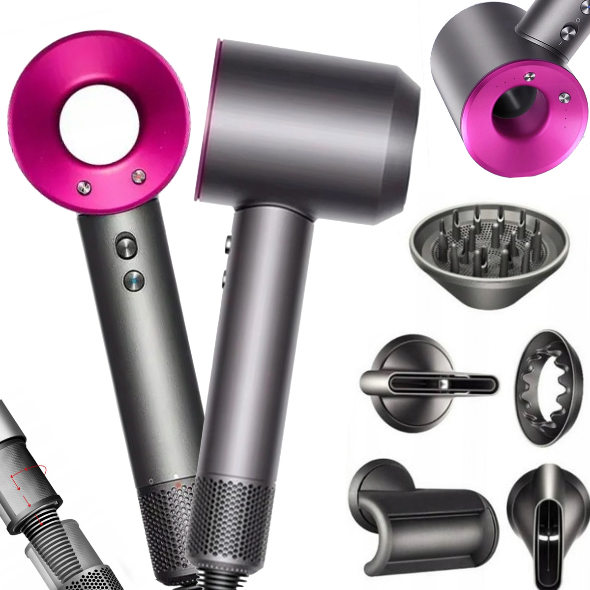 PROFESJONALNA SUSZARKA DO WŁOSÓW DRYER 1600W ULTRA JONIZACJA   KOŃCÓWKI