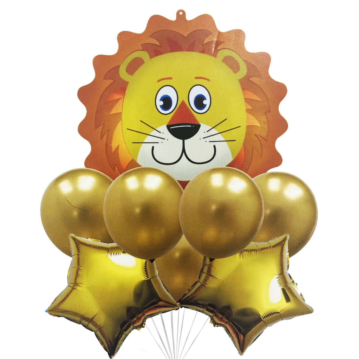 BALONY DLA DZIECI KRÓL LEW GWIAZDKI ZESTAW BALONÓW NA URODZINY 9szt HEL