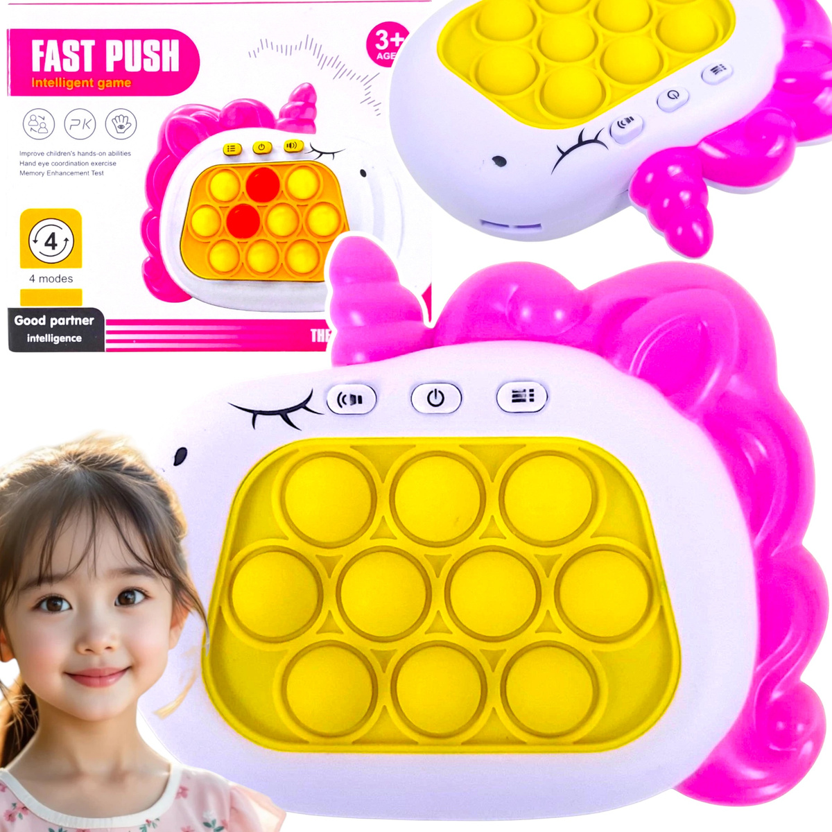 GRA POP IT DLA DZIEWCZYNKI ZRĘCZNOŚCIOWA QUICK PUSH GAME JEDNOROŻEC GIERKA