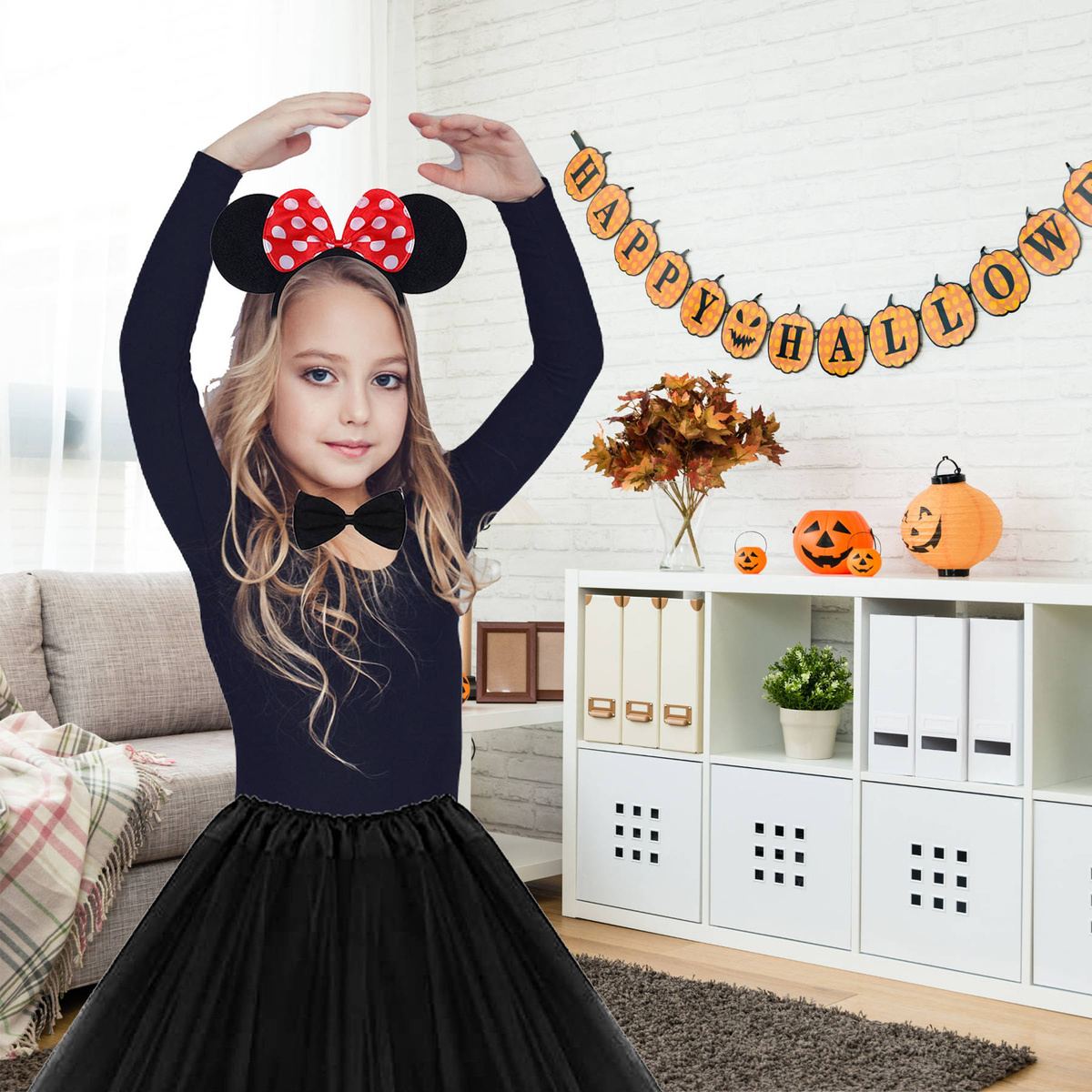 KOSTIUM MYSZKA MIKI MICKEY DLA DZIEWCZYNKI BAL KARNAWAŁOWY SPÓDNICZKA 4w1