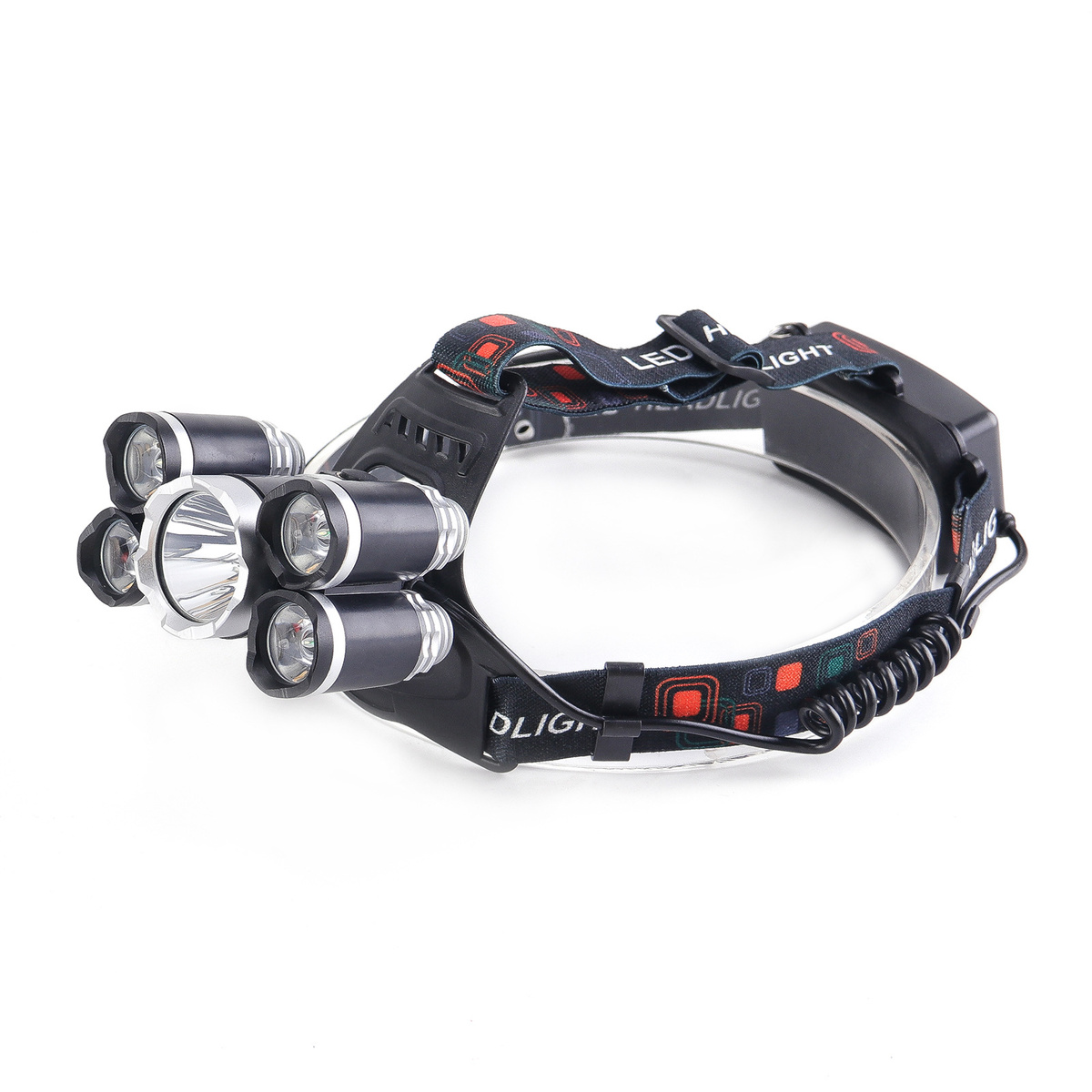 LATARKA CZOŁOWA 5x LED  LAMPKA CZOŁÓWKA  NA GŁOWĘ 2x AKUMULATORY NA PREZENT