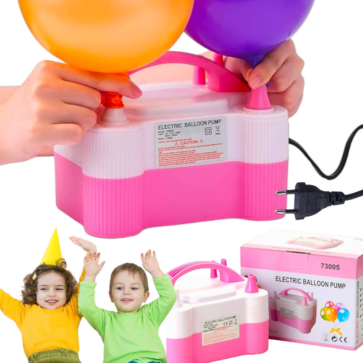 POMPKA ELEKTRYCZNA DO BALONÓW 2 DYSZE PROFESJONALNA SZYBKA WYDAJNA 600W