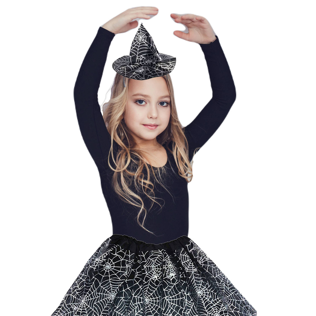 STRÓJ WIEDŻMA KOSTIUM ZESTAW 2W1 SPÓDNICZKA OPASKA HALLOWEEN