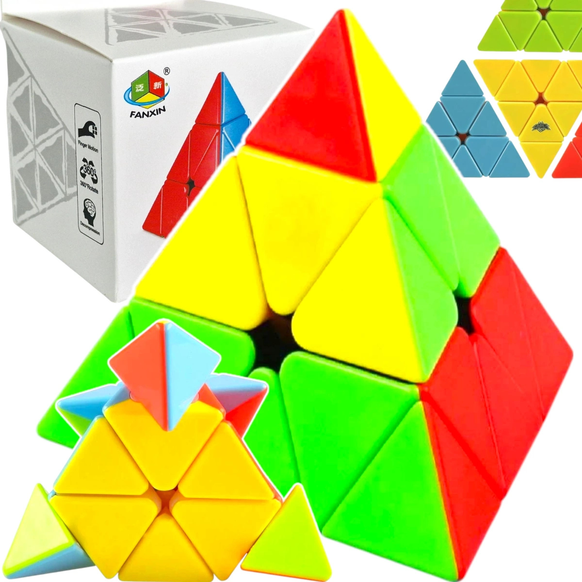 KOSTKA MoYU PIRAMIDA TRÓJKĄT LOGICZNA UKŁADANKA WYREGULOWANA ZABAWKA EDU