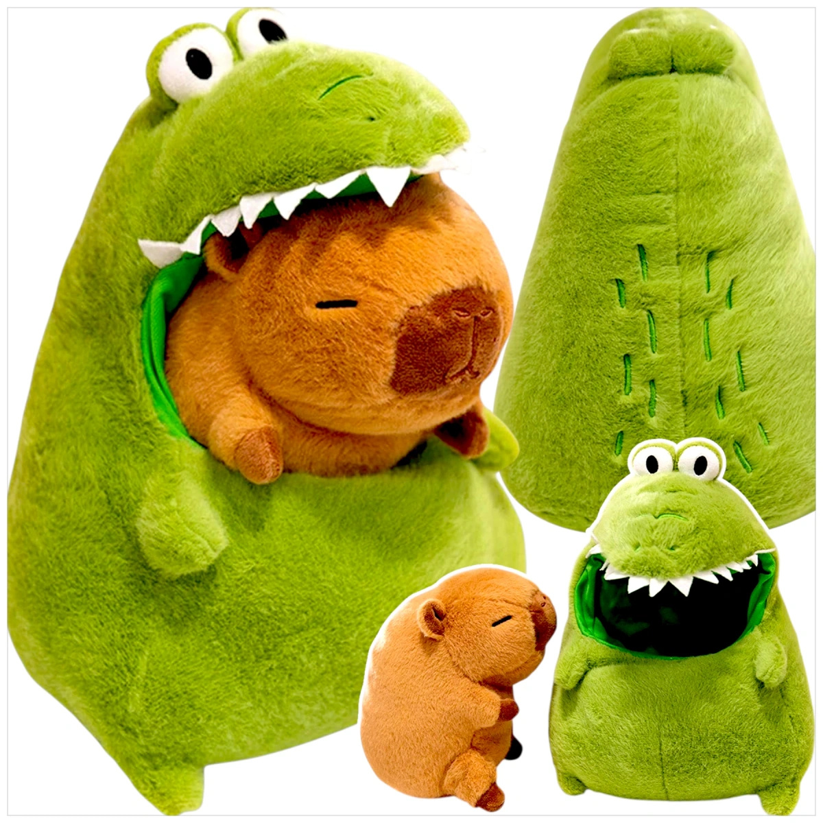 KAPIBARA W KROKODYULU KROKODYUL DINOZAUR MEGA DUŻA MASKOTKA 40CM PLUSZOWA