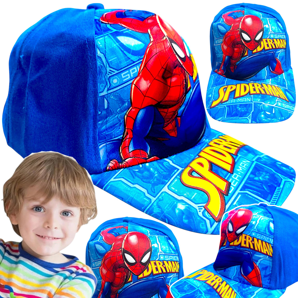 CZAPKA Z DASZKIEM DLA DZIECI SPIDERMAN BEJSBOLÓWKA LETNIA DZIECIĘCA 4-8 LAT