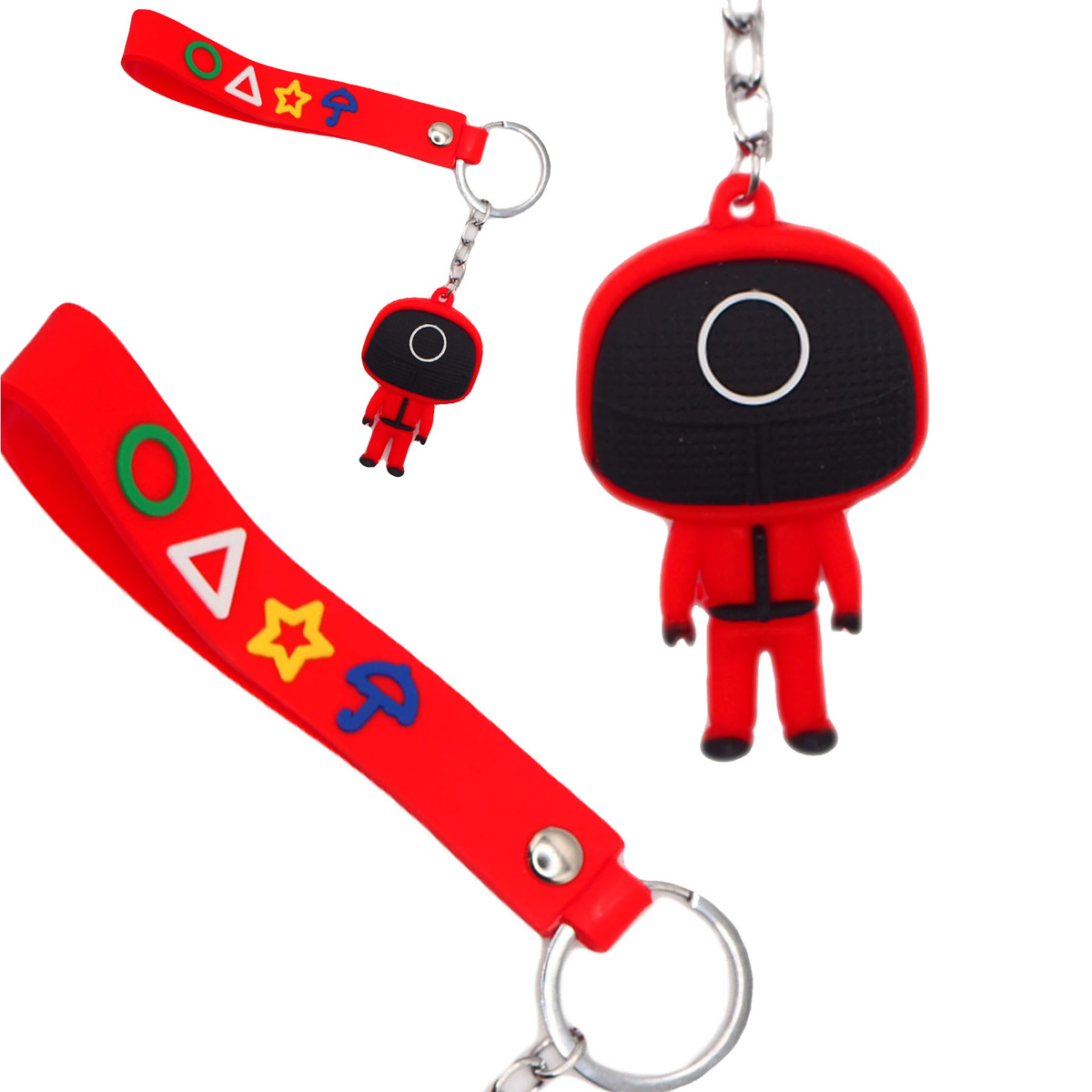 BRELOCZEK DO KLUCZY Z FILMU SQUID GAME STRAŻNIK KOŁO WISIOREK GUMOWY 