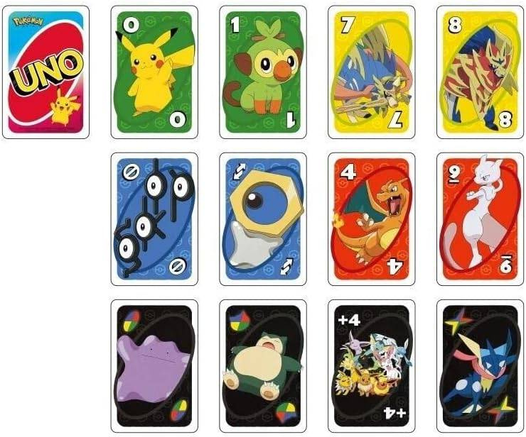 KARTY DO GRY UNO POKEMON 108 KART GRA KARCIANA RODZINNA IMPREZOWA PIKACHU