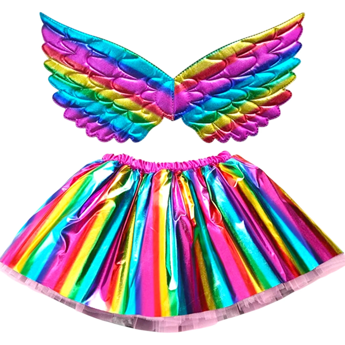 MAGICZNY STRÓJ JEDNOROŻEC DLA DZIEWCZNKI NA BAL SKRZYDŁA OPASKA SPÓDNICZKA
