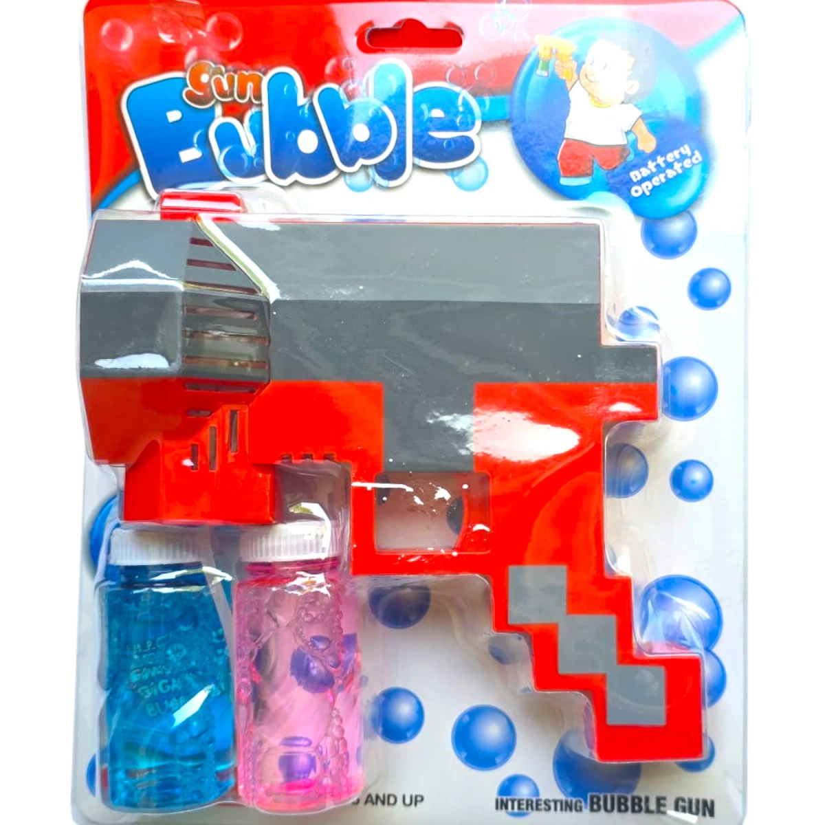 MINECRAFT PISTOLET DO BANIEK MYDLANYCH BAŃKI MYDLANE WYRZUTNIA + PŁYN PIXEL