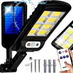 MOCNA LAMPA SOLARNA LED COB ULICZNA CZUJNIK RUCHU ZMIERZCHU Z PILOTEM