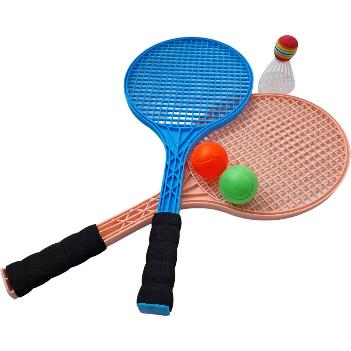 RAKIETKI DO TENISA BADMINTONA ZESTAW RAKIETEK 2 PIŁKI LOTKA DUŻE DLA DZIECI
