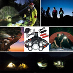 LATARKA CZOŁOWA 5x LED  LAMPKA CZOŁÓWKA  NA GŁOWĘ 2x AKUMULATORY NA PREZENT