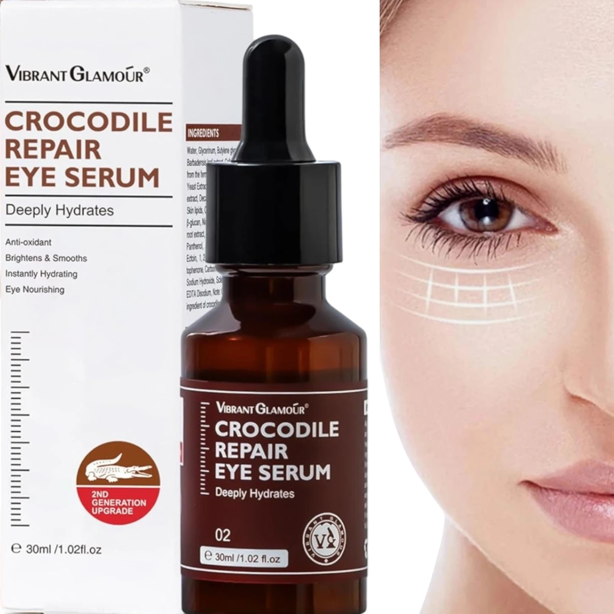 VIBRANT GLAMOUR PRZECIWSTARZENIOWE SERUM POD OCZY Z OLEJEM Z KROKODYLA