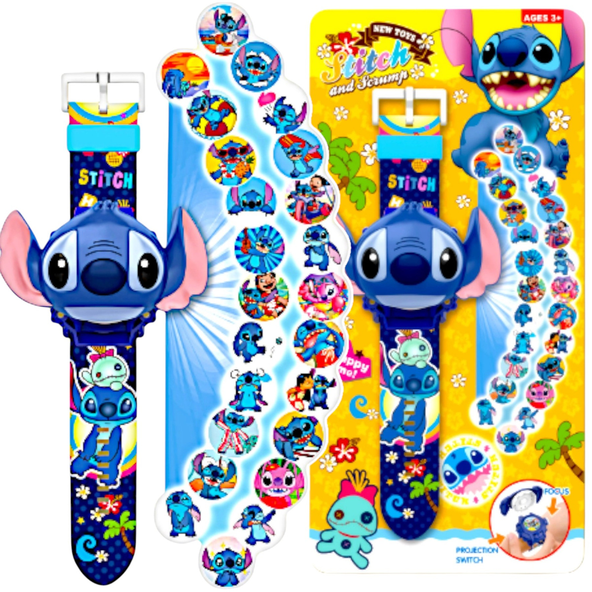 LILO I STICH ZEGAREK Z PROJEKTORM 3D WYŚWIETLA OBRAZKI IKONY PROJEKTOR