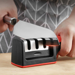 OSTRZAŁKA OSEŁKA DO NOŻY NOŻYCZEK KUCHENNYCH TRÓJFAZOWA OSTRA PORĘCZNA 3w1