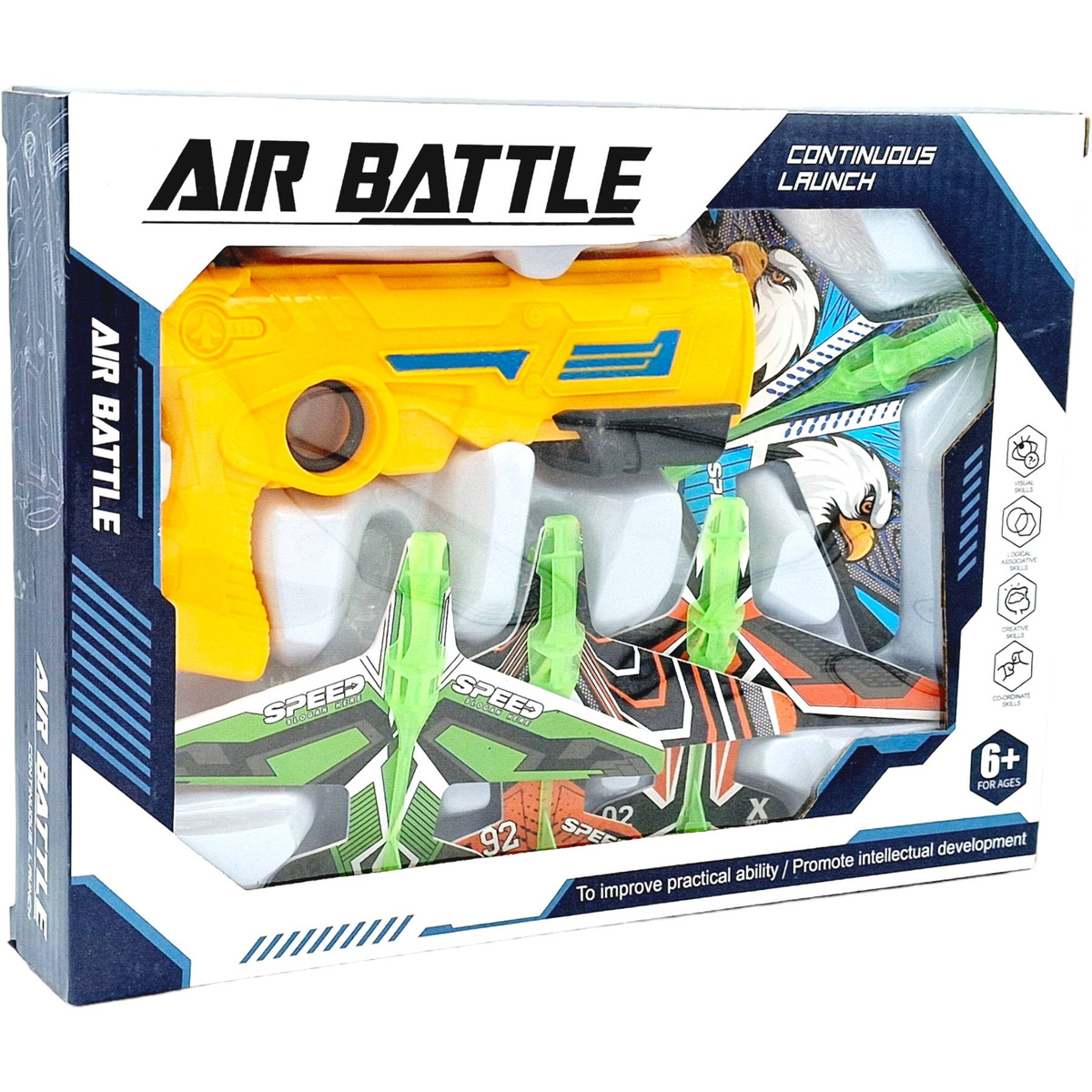 PISTOLET WYRZUTNIA SAMOLOTÓW DUŻY ZASIĘG 4 SAMOLOTY ZESTAW RZUTKA SZYBOWIEC