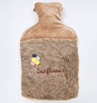 DUŻY TERMOFOR GUMOWY W SWETERKU POKROWIEC PLUSZOWY OGRZEWACZ 2 LITRY CIEPŁY