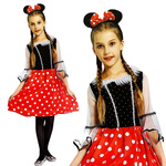 STRÓJ DLA DZIEWCZUNKI MYSZKA MINNIE USZY OPASKA SUKIENKA NA BAL 98-112