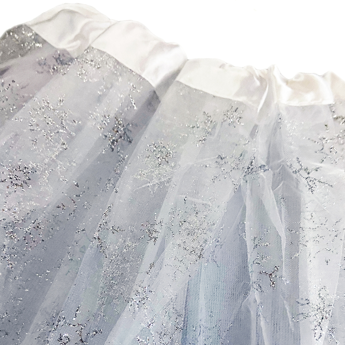 Tiulowa Spódniczka Biała z płatkami śniegu 30cm