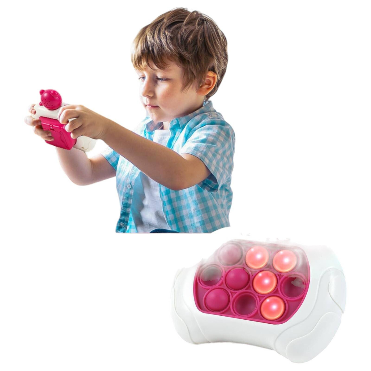 GRA POP IT FAST PUSH ANTYSTRESOWA ZRĘCZNOŚCIOWA BĄBELKI ELEKTRYCZNA KONSOLA