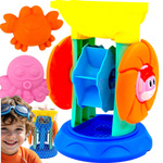 ZESTAW ZABAWEK DO ZABAWY W PIASKU 5w1 MŁYNEK GRABKI ŁOPATA FOREMKI NA PLAŻĘ