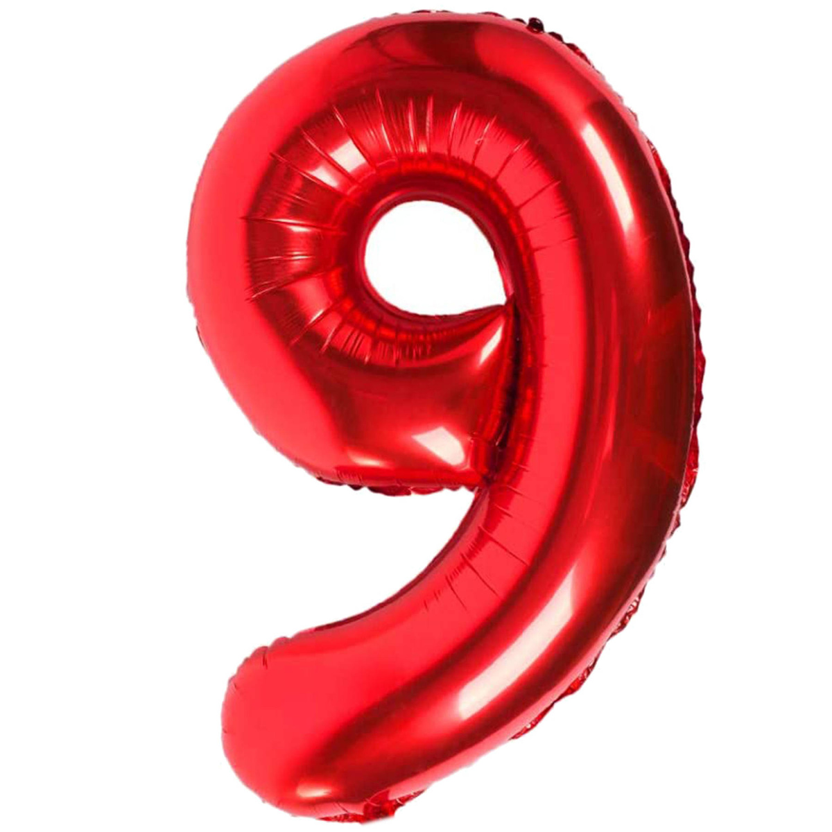 BALON FOLIOWY CYFRA 9 CZERWONY NA URODZINY IMPREZĘ JUBILEUSZ 100cm