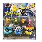 POKEMON ZESTAW 7w1 4 FIGURKI Z BAJKI PIKACHU FIGURKA POKEBALL KULA 3 SZT