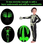 STRÓJ NA HAALLOWEEN DLA DZIECI PRZEBRANIE KOŚCIOTRUP ŚWIECI W CIEMNOŚCI M