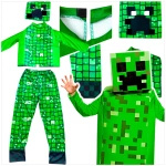 MINECRAFT Strój dla chłopca CREEPER / kostium na bal rozmiar L 130-140 cm + miecz + karabin