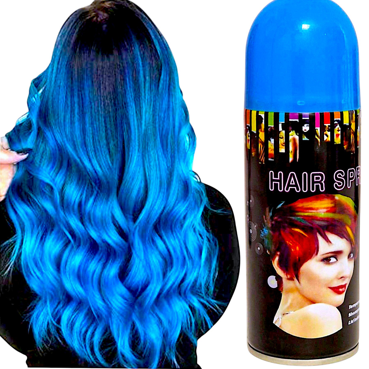 SPRAY DO WŁOSÓW FARBA ZMYWALNA KOLORYZUJĄCA ŻÓŁTA BEZPIECZNA NA IMPREZĘ 