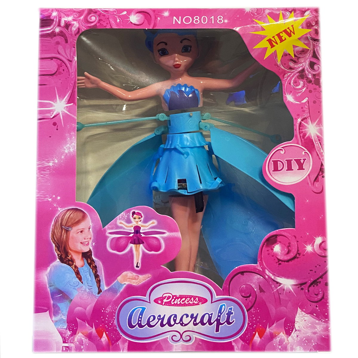 LATAJĄCA LALKA MAGICZNA WRÓŻKA KWIATOWA STEROWANA RĘKĄ DŁONIĄ USB 