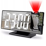 BUDZIK ZEGAR ELEKTRONICZNY GŁOŚNY Z PROJEKTOREM LED STOJĄCY CYFROWY DATA