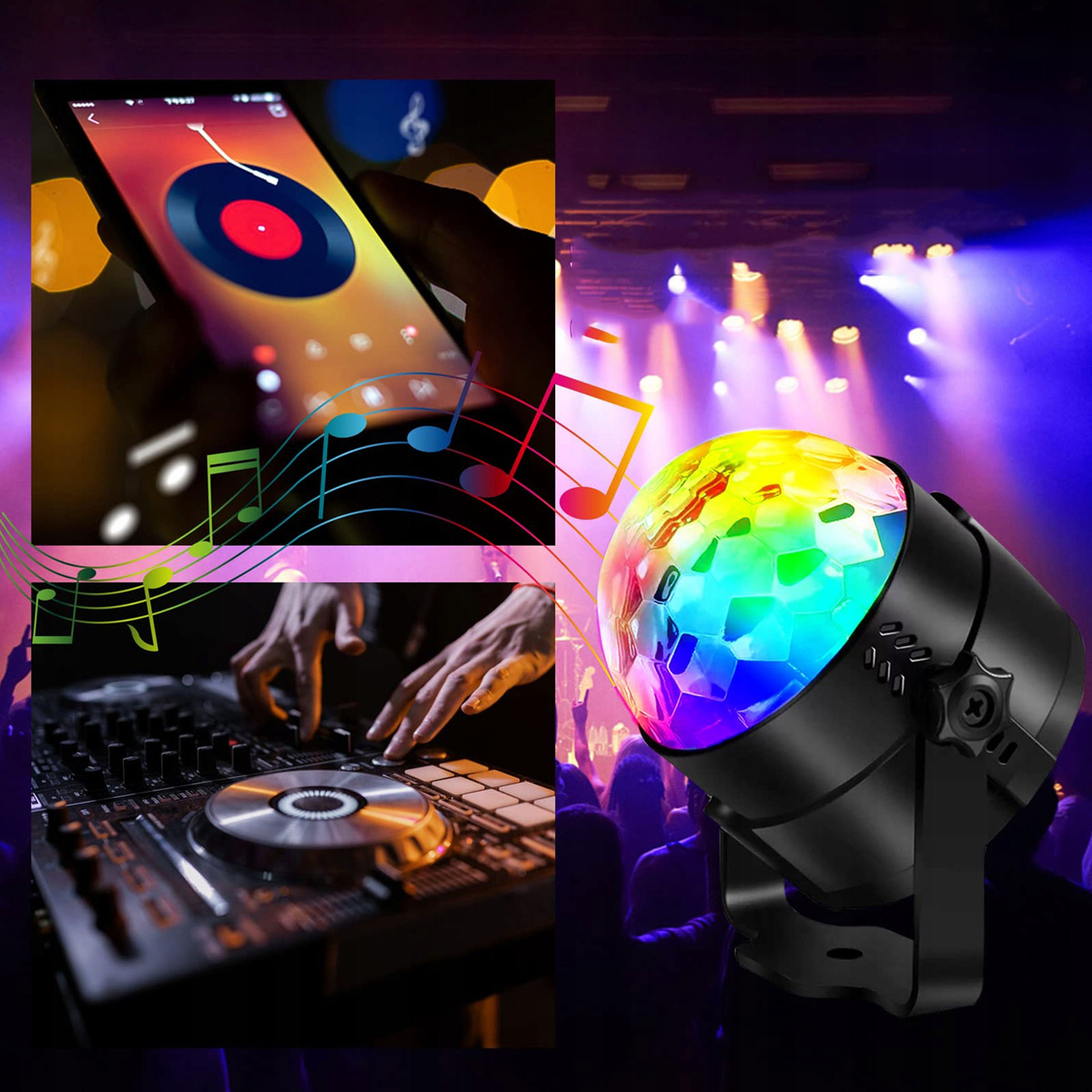 KULA DISCO PROJEKTOR RGB LED DYSKOTEKOWY REFLEKTOR NA IMPREZĘ LASER   PILOT