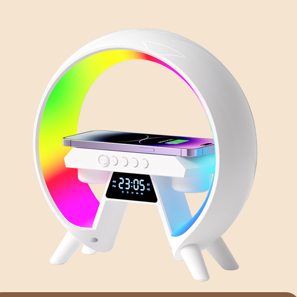 4W1 LAMPKA LED ŁADOWARKA BEZPRZEWODOWA IQ GŁOŚNIK BLUETOOTH BUDZIK RADIO FM