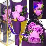 Wieczna Róża LED - Bukiet w pudełku Zestaw prezentowy na Walentynki