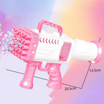 PISTOLET NA BAŃKI MYDLANE MASZYNKA WYRZUTNIA BANIEK MYDLANYCH BAZOOKA PŁYN