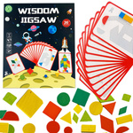 MONTESSORI DREWNIANE PUZZLE KARTY ZE WZORAMI UKŁADANKA EDUKACYJNA KLOCKI