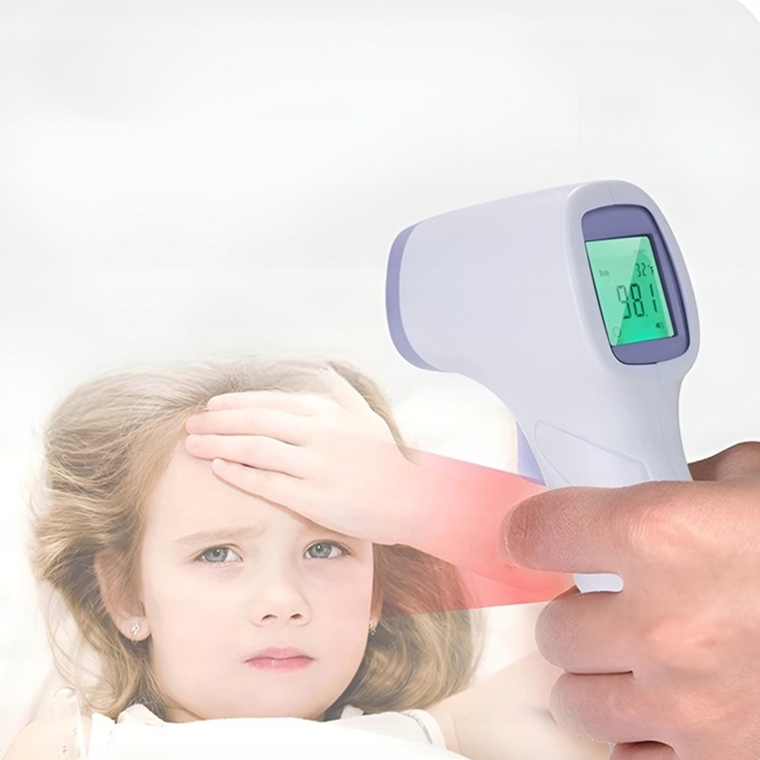 TERMOMETR BEZDOTYKOWY NA PODCZERWIEŃ LCD DLA DZIECI I DOROSŁYCH DOKŁADNY