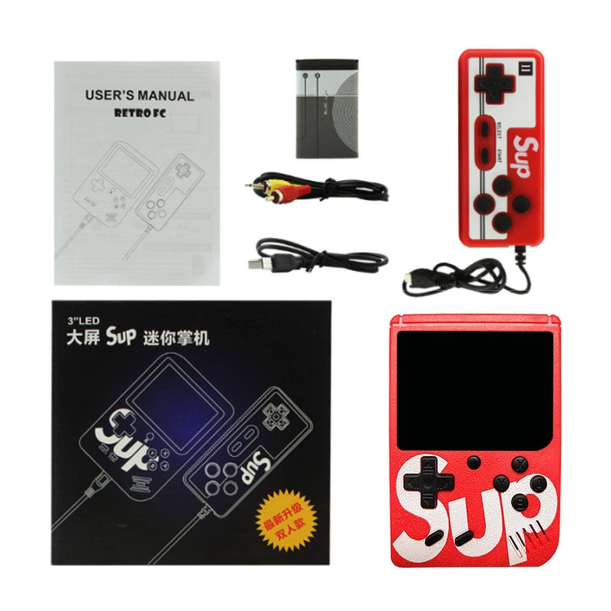 KONSOLA PRZENOŚNA RETRO MINI GAME BOX 400 GIER + PAD PEGASUS KONTRA GRY