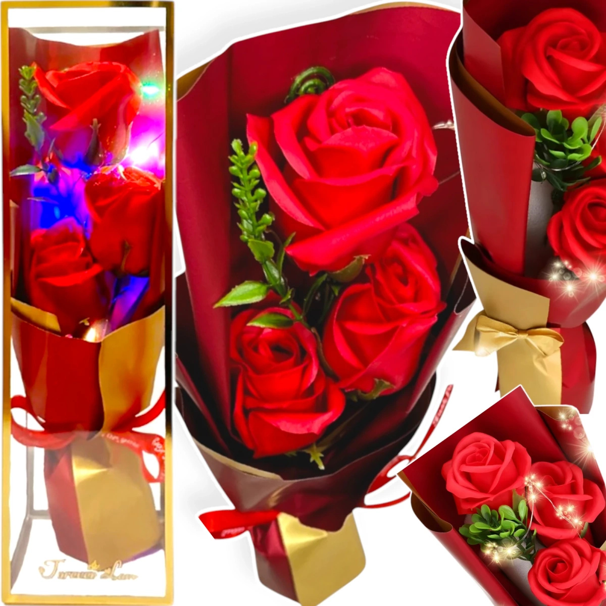 WIECZNA RÓŻA W PUDEŁKU ŚWIĘCĄCA FLOWER BUKIET RÓŻ NA PREZENT NA DZIEŃ MATKI