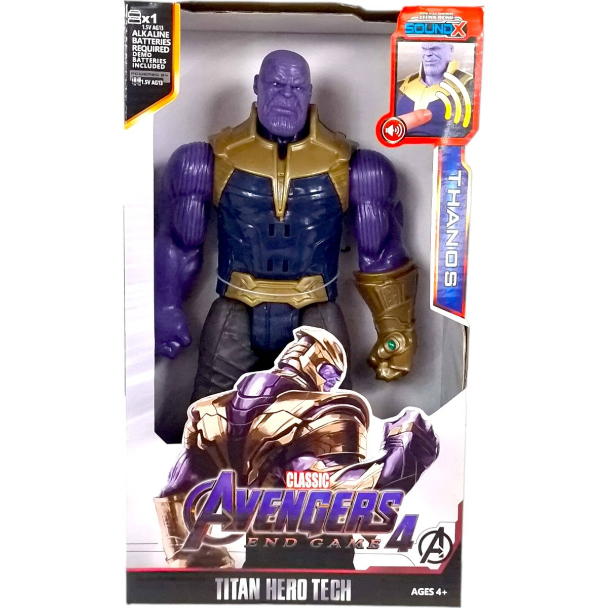 THANOS DUŻA FIGURKA INTERAKTYWNA RĘKAWICA LED ŚWIECI DŹWIĘK RUCHOMA 30 CM