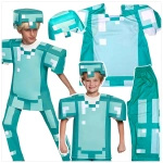 STRÓJ MINECRAFT PRZEBRANIE DLA CHŁOPCA STEVE DIAMENTOWY MASKA KOSTIUM BAL