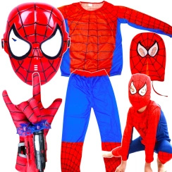 SPIDERMAN Zestaw Strój Dla Chłopca Kostium + Wyrzutnia Sieci 
